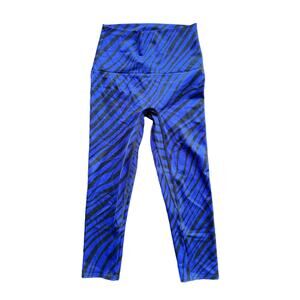 K-DEER Blue Black Animal Print Crop Leggings Flex Sz S Yoga Workout Active USA